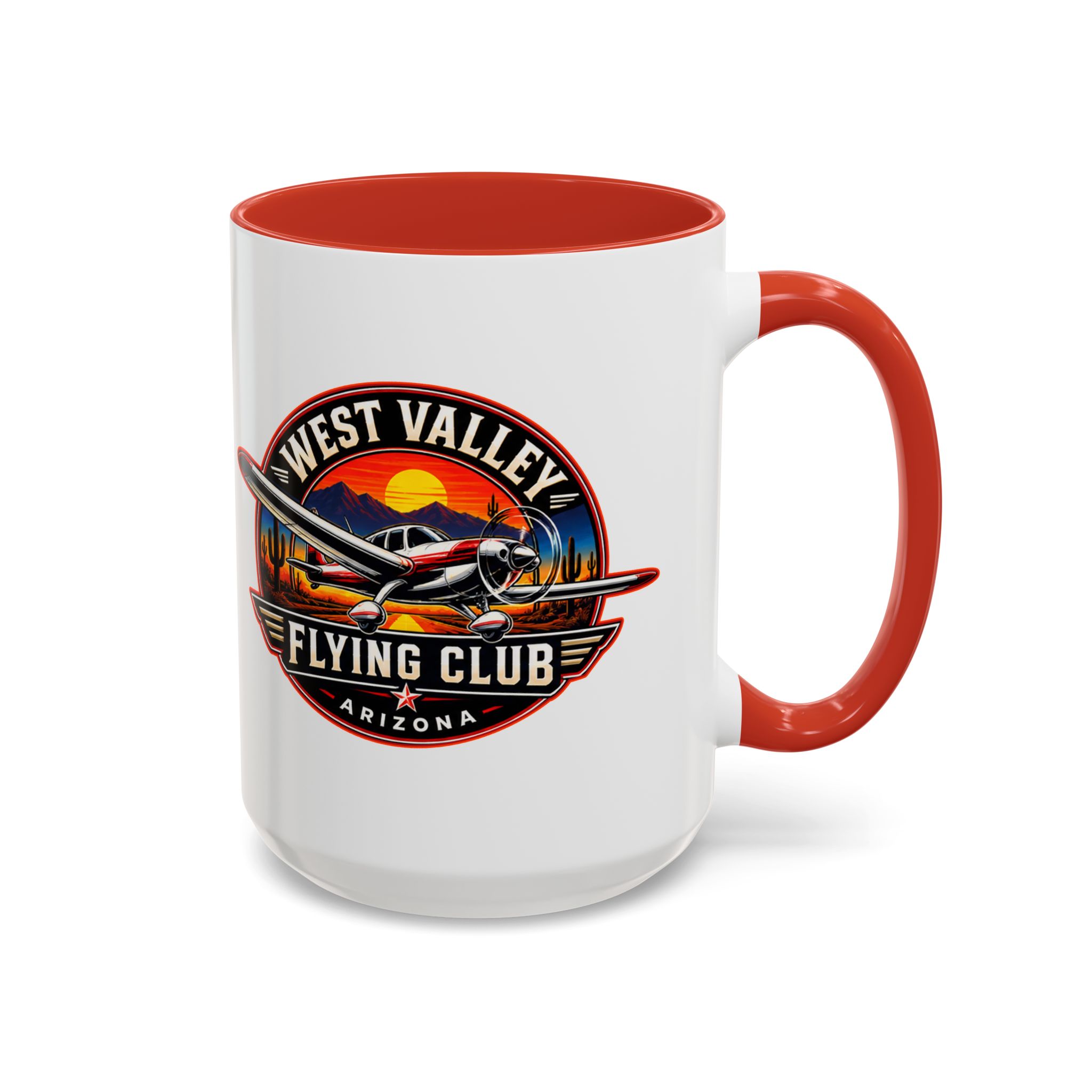 West Valley Flying Club Accent Coffee Mug — Arizona Aviation Logo (11/15oz) - Image 41
