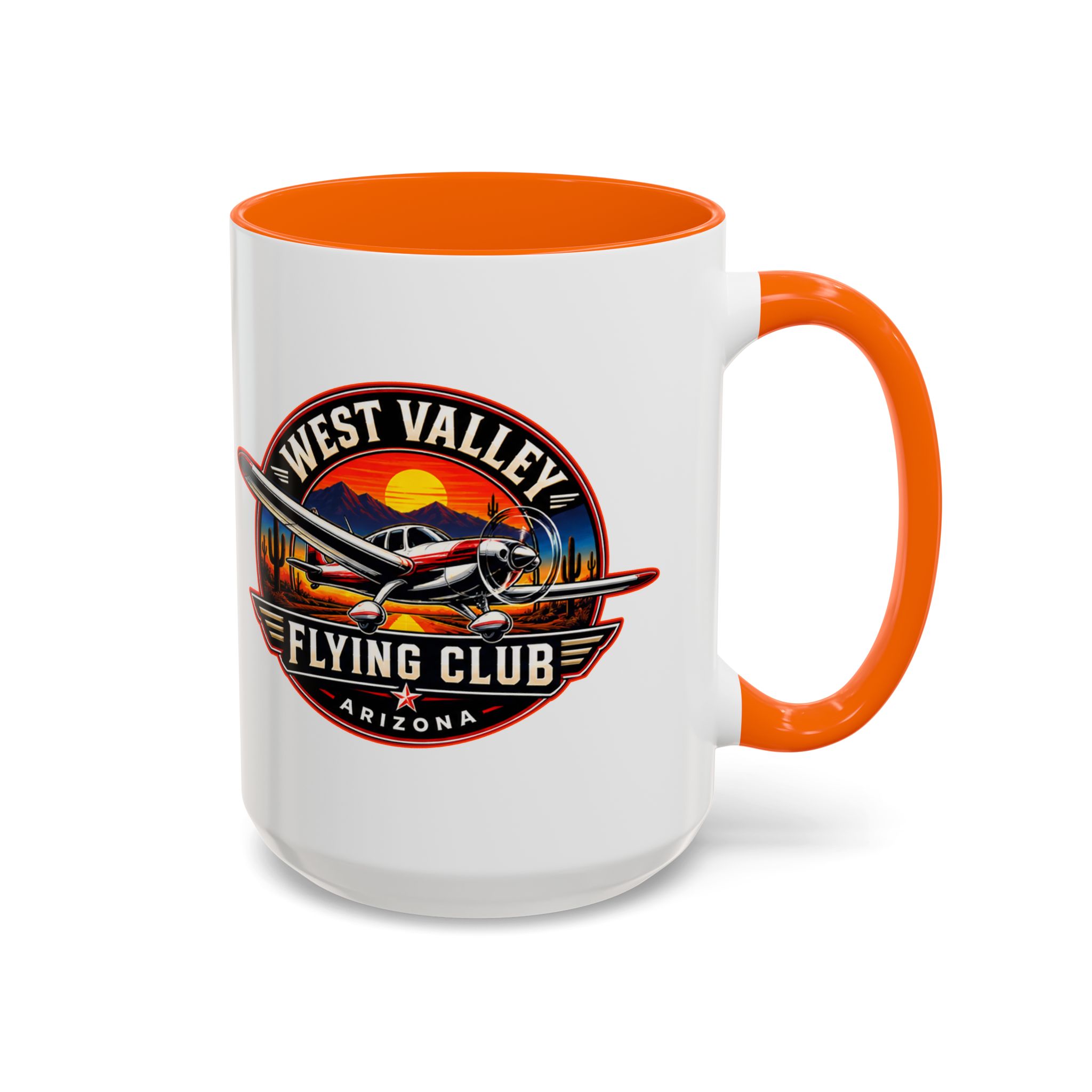 West Valley Flying Club Accent Coffee Mug — Arizona Aviation Logo (11/15oz) - Image 49