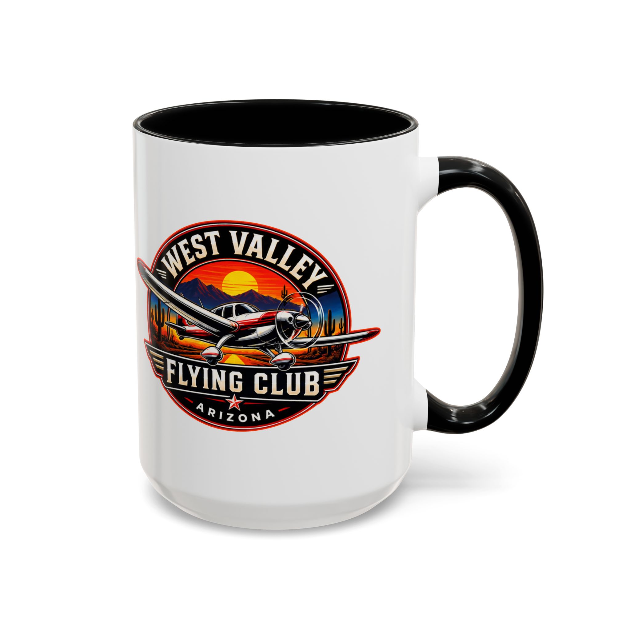 West Valley Flying Club Accent Coffee Mug — Arizona Aviation Logo (11/15oz) - Image 29