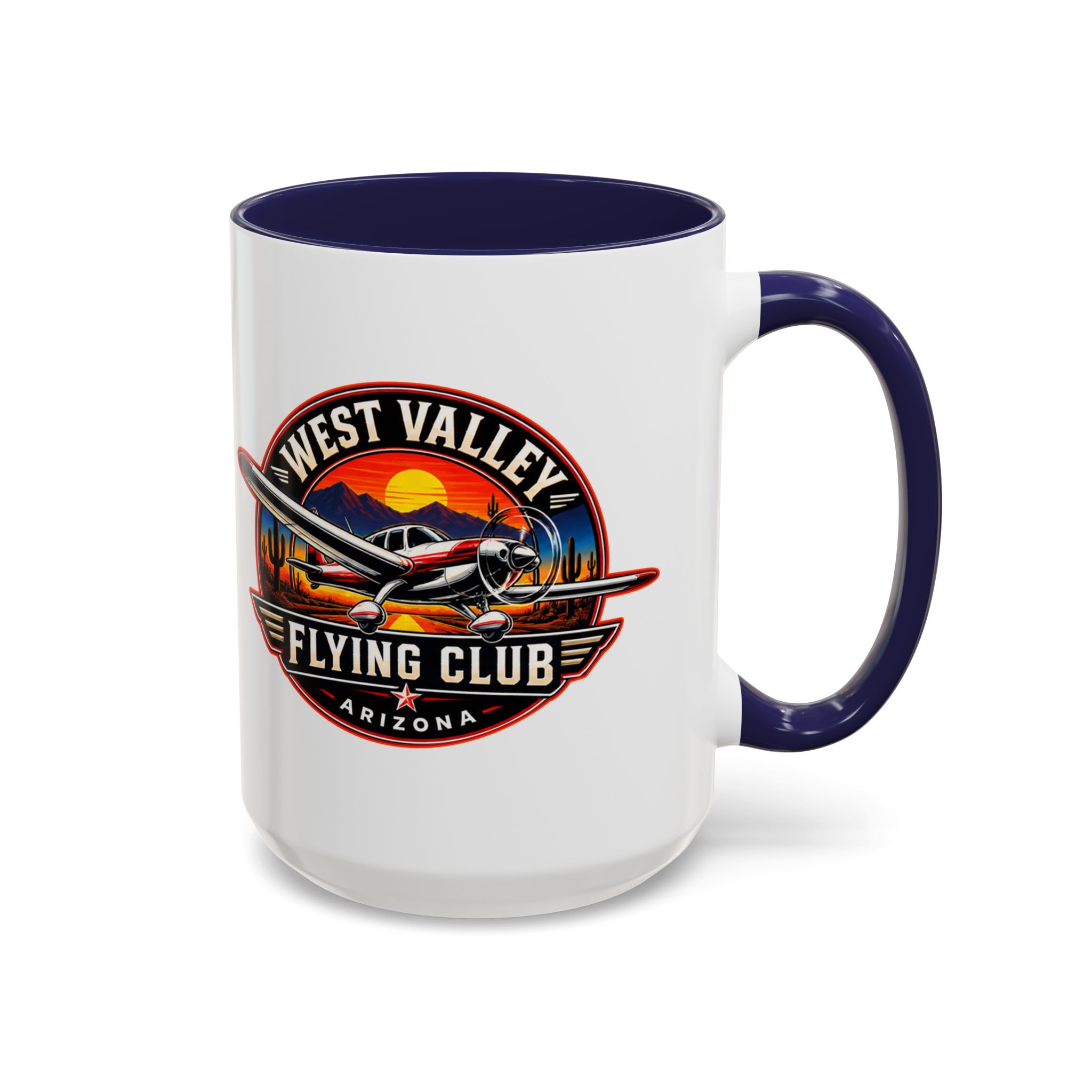 West Valley Flying Club Accent Coffee Mug — Arizona Aviation Logo (11/15oz) - Image 33
