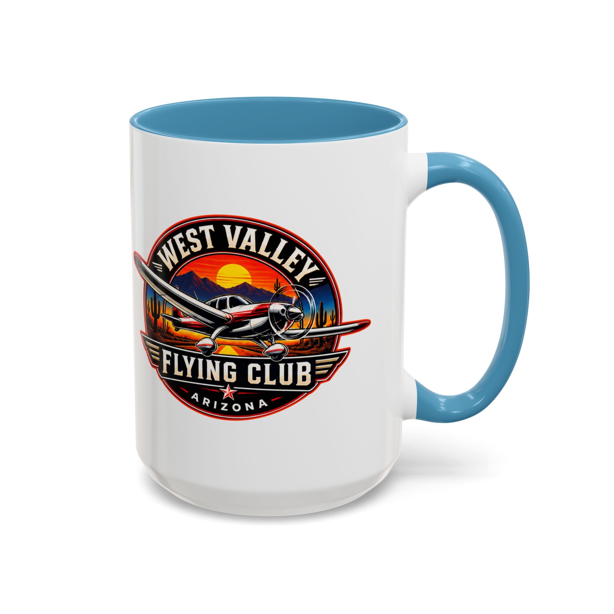 West Valley Flying Club Accent Coffee Mug — Arizona Aviation Logo (11/15oz) - Image 45