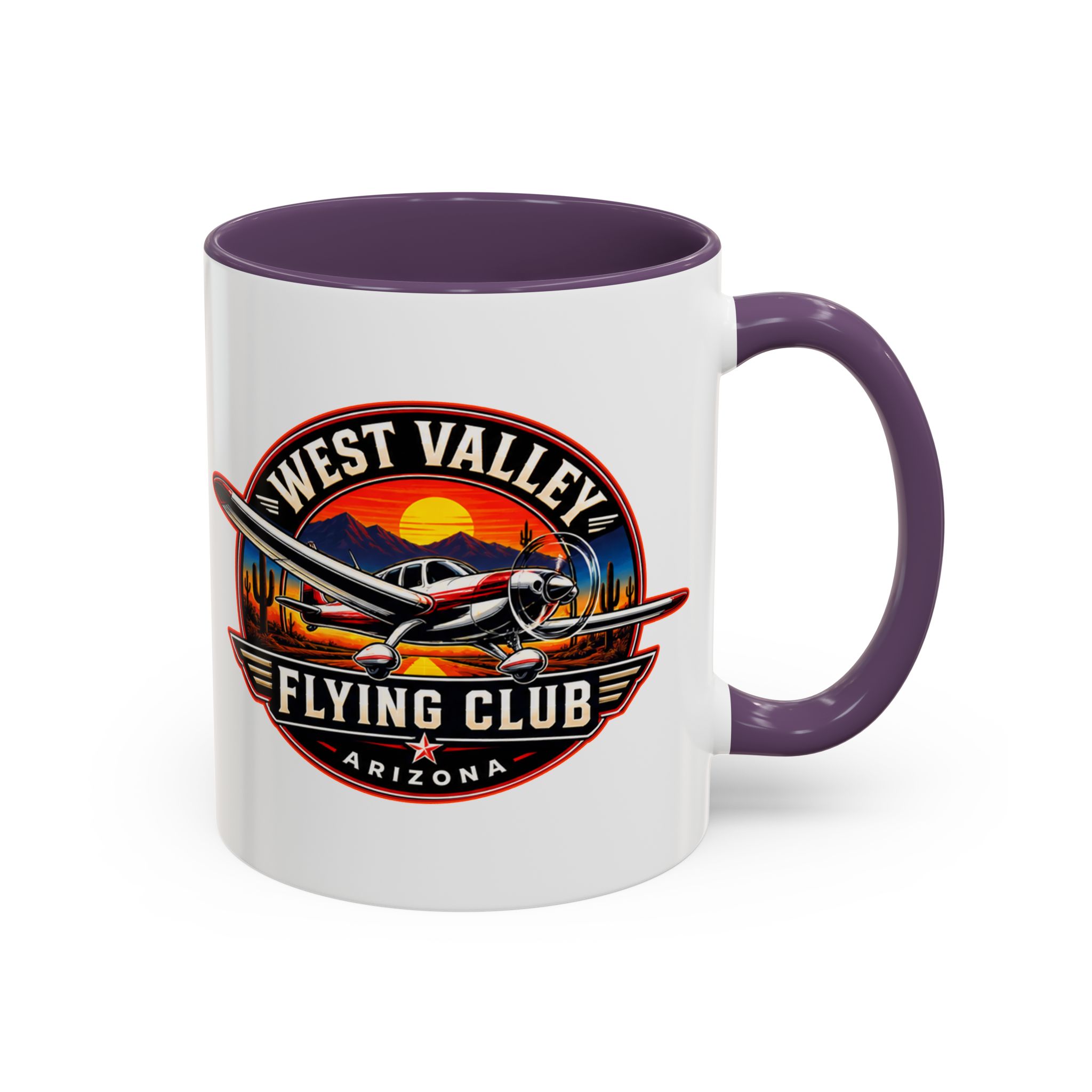 West Valley Flying Club Accent Coffee Mug — Arizona Aviation Logo (11/15oz) - Image 25