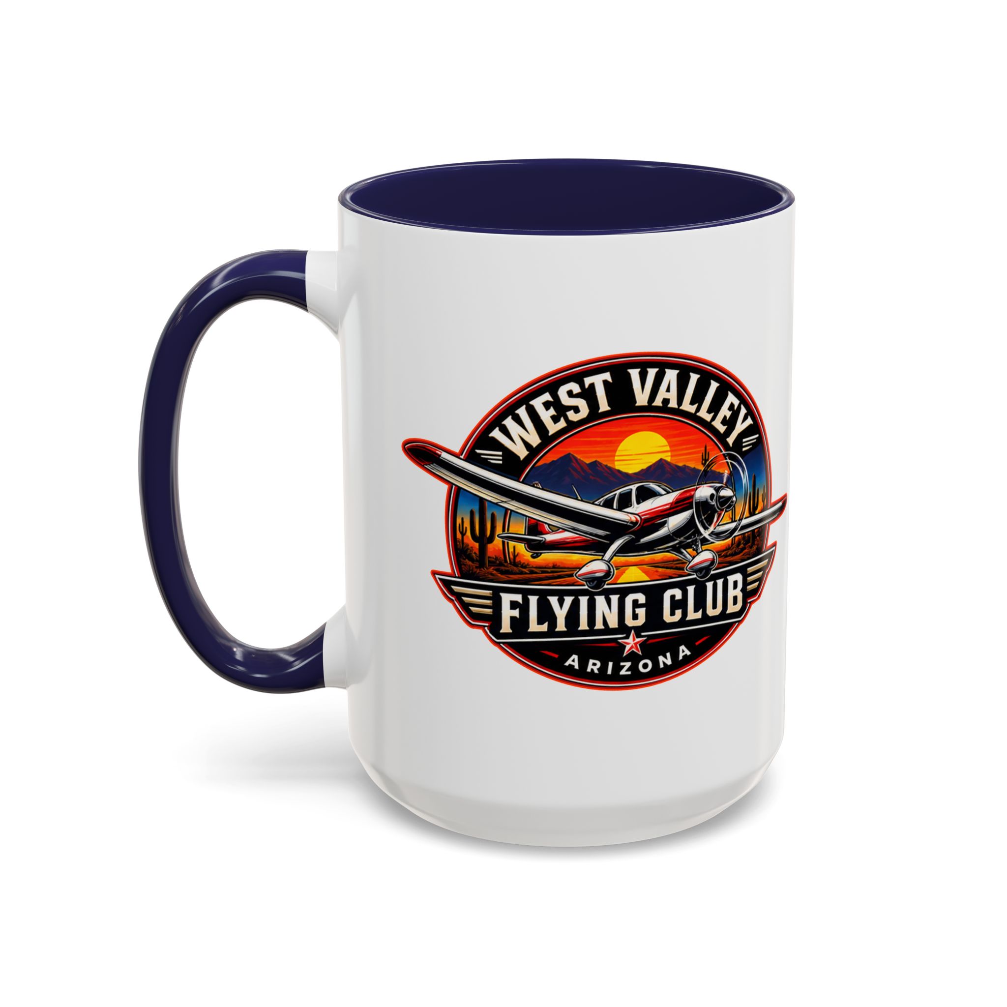 West Valley Flying Club Accent Coffee Mug — Arizona Aviation Logo (11/15oz) - Image 34