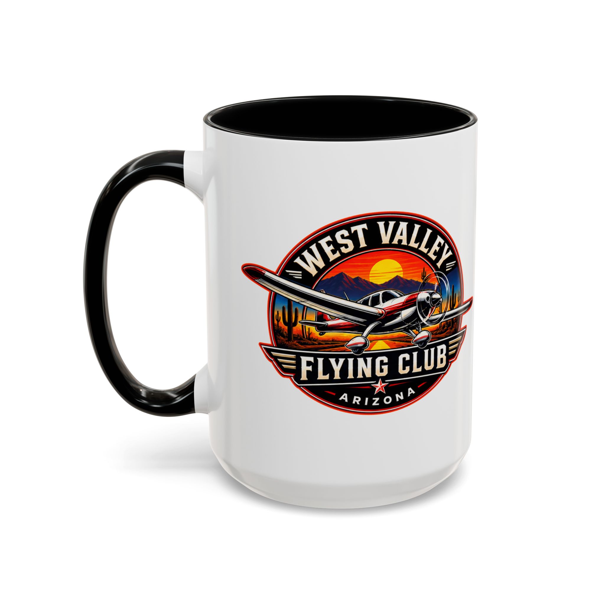 West Valley Flying Club Accent Coffee Mug — Arizona Aviation Logo (11/15oz) - Image 30