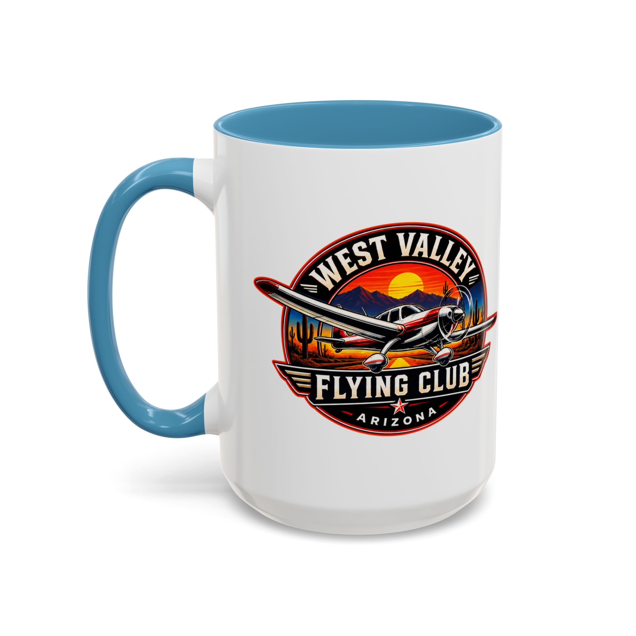 West Valley Flying Club Accent Coffee Mug — Arizona Aviation Logo (11/15oz) - Image 46