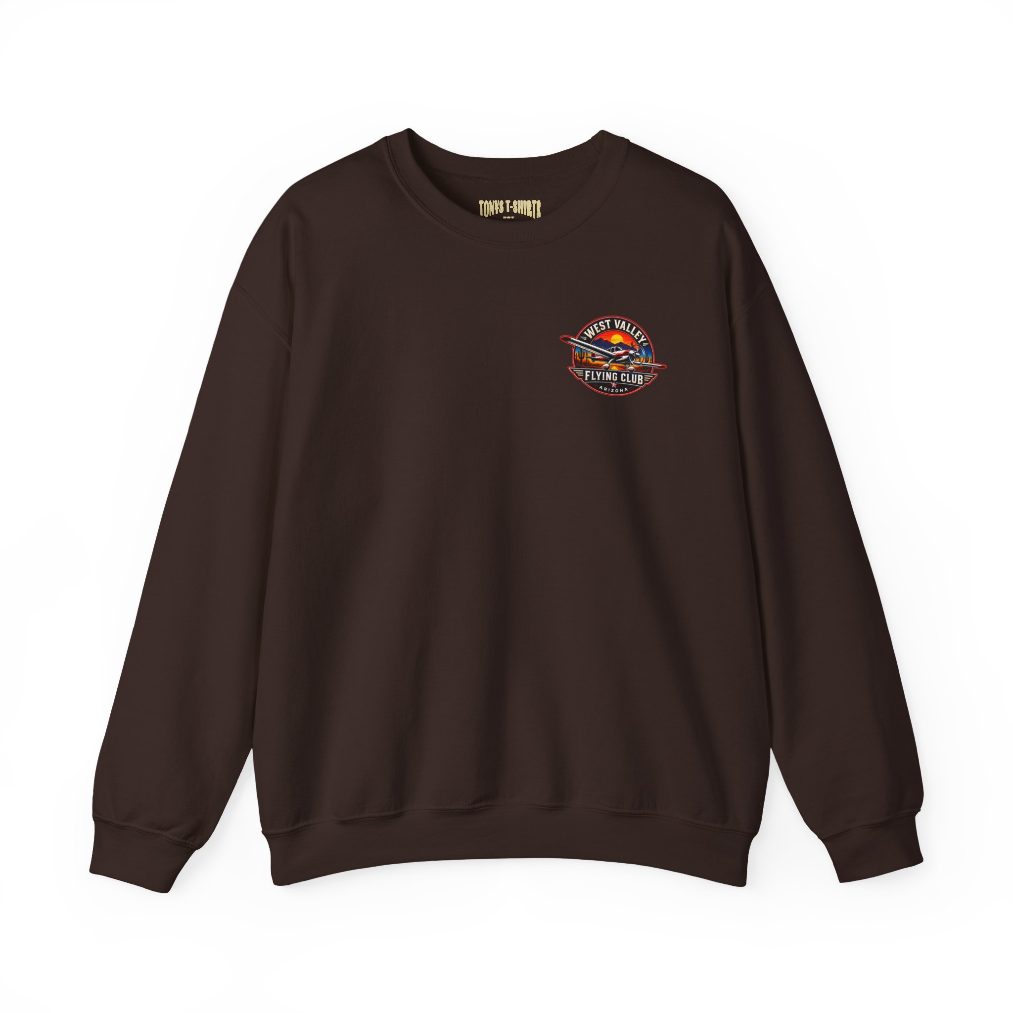 West Valley Flying Club Crewneck Sweatshirt — Vintage Airplane Logo - Image 7
