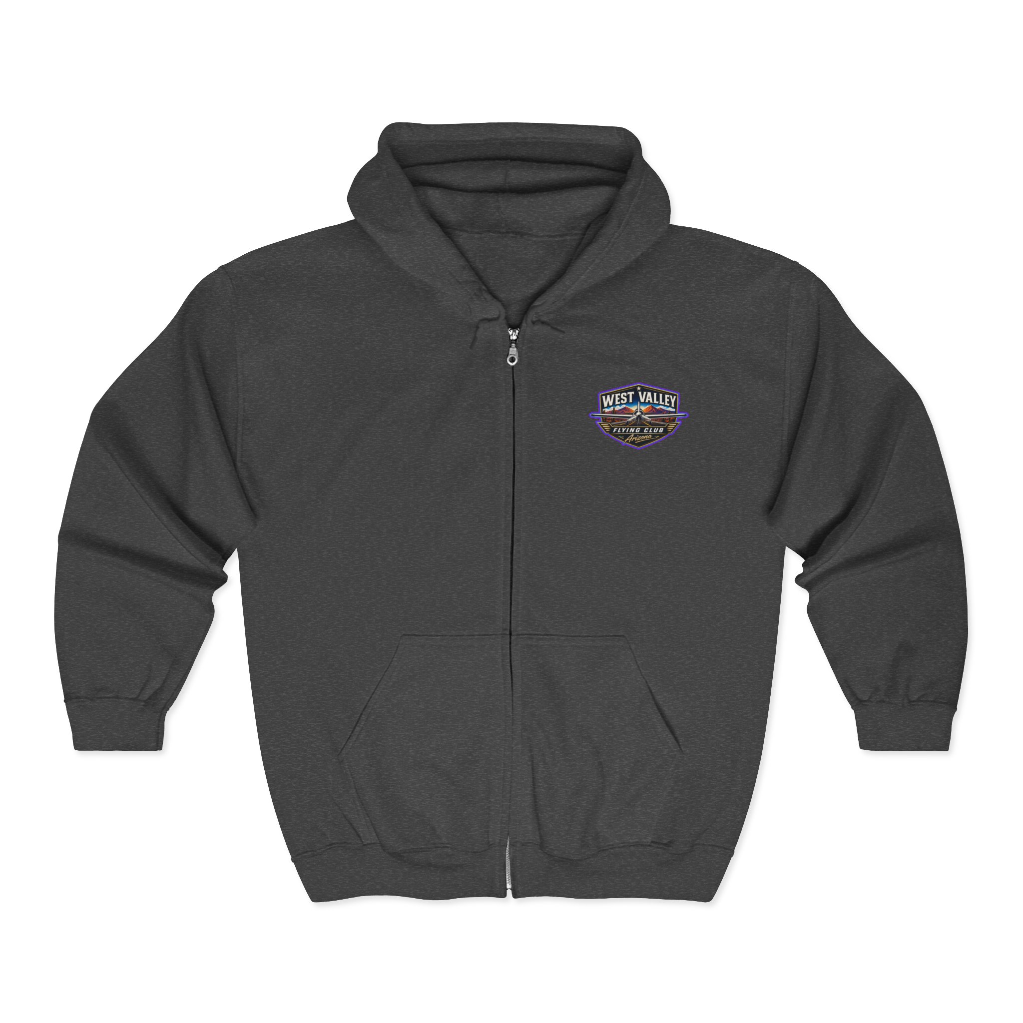 West Valley Flying Club Full-Zip Hoodie — Vintage Aviation Logo Jacket - Image 7