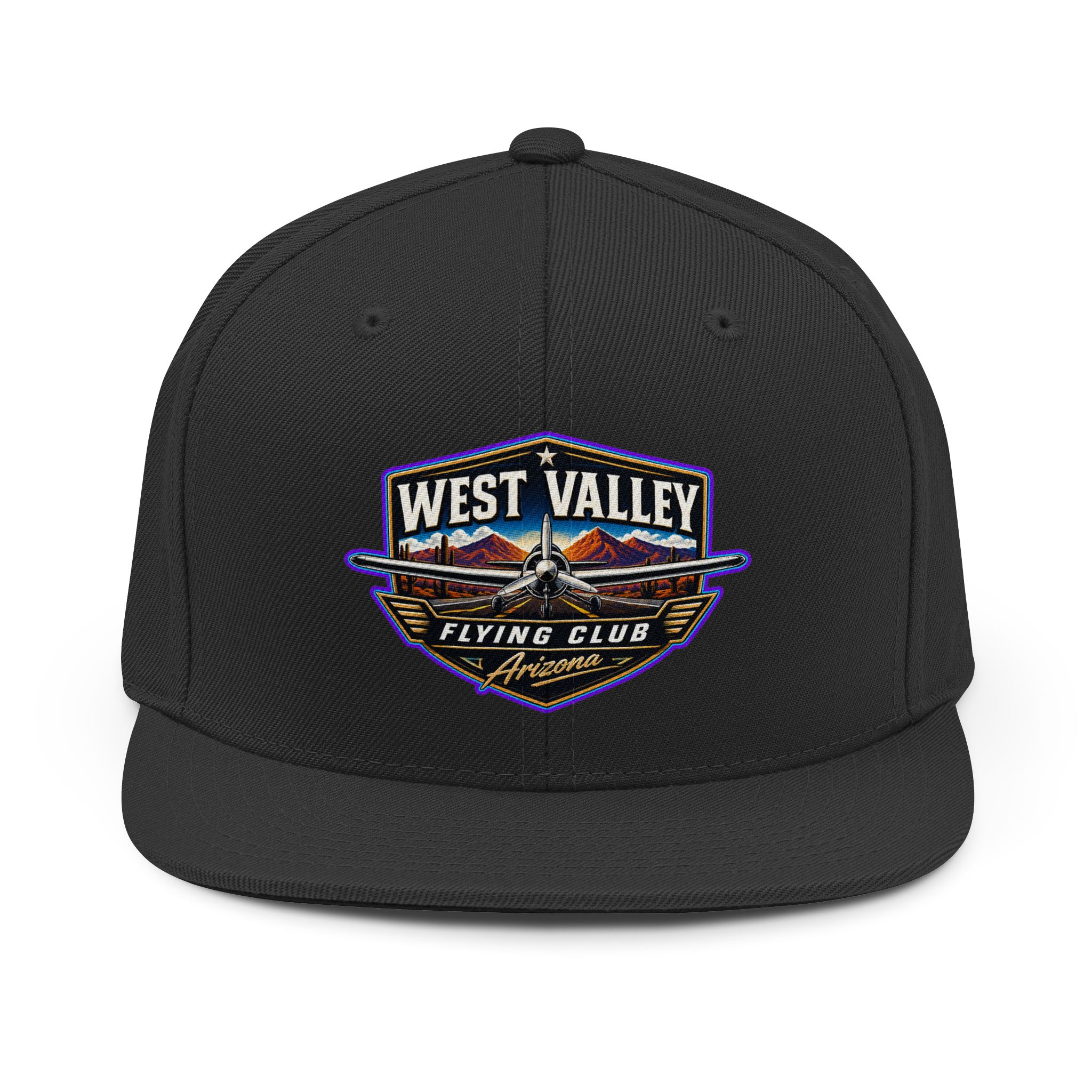 West Valley Flying Club Snapback Hat — Vintage Aviation Patch Cap - Image 3