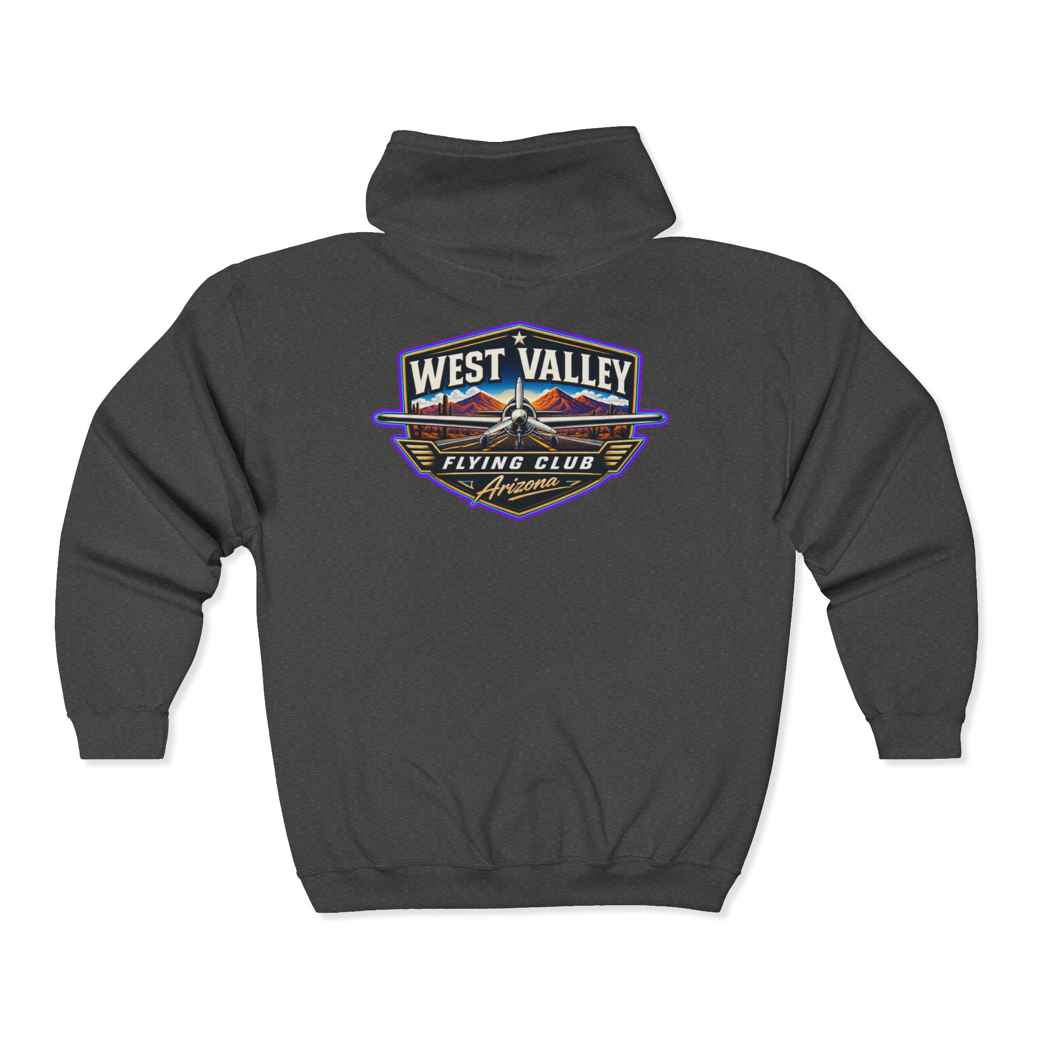 West Valley Flying Club Full-Zip Hoodie — Vintage Aviation Logo Jacket - Image 8