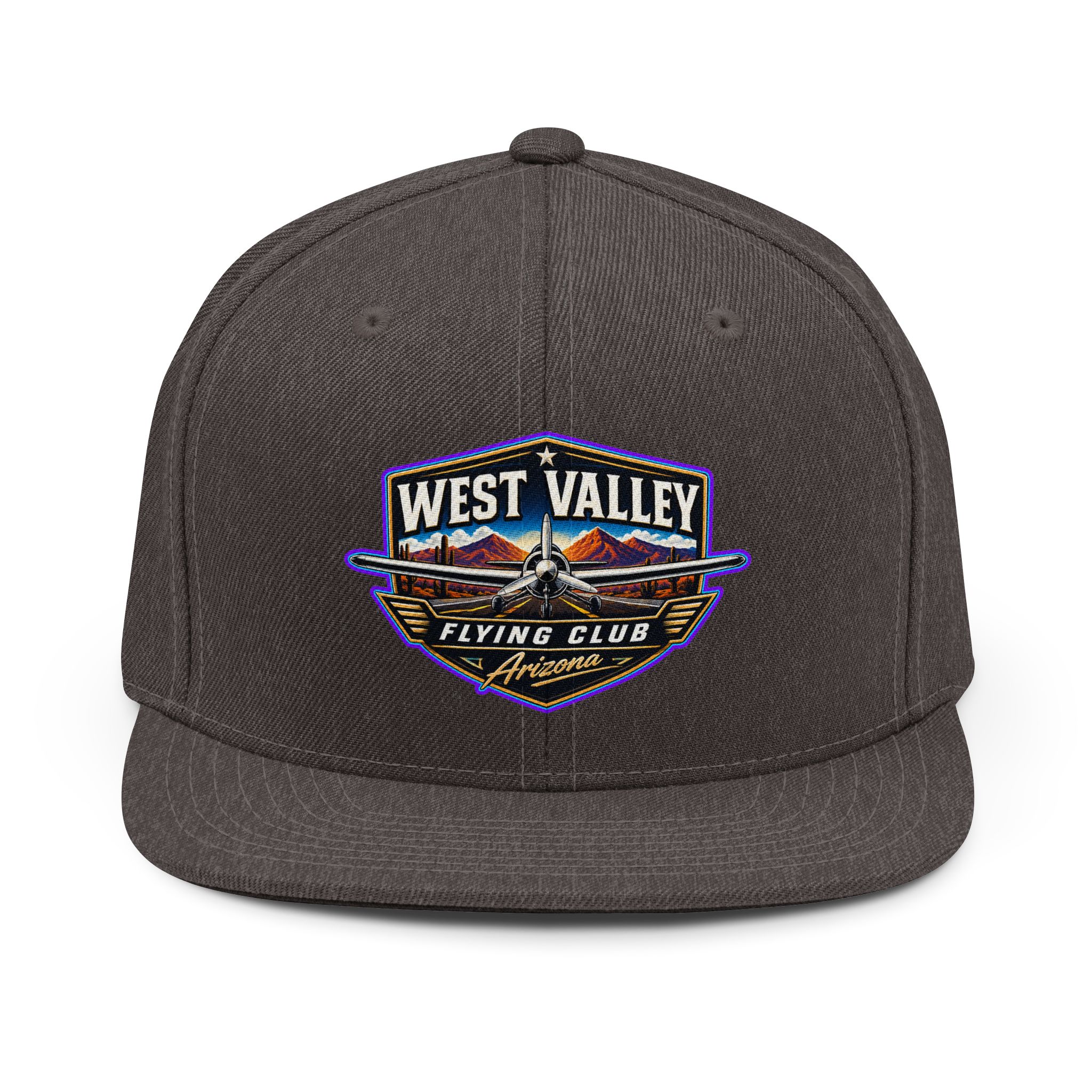 West Valley Flying Club Snapback Hat — Vintage Aviation Patch Cap