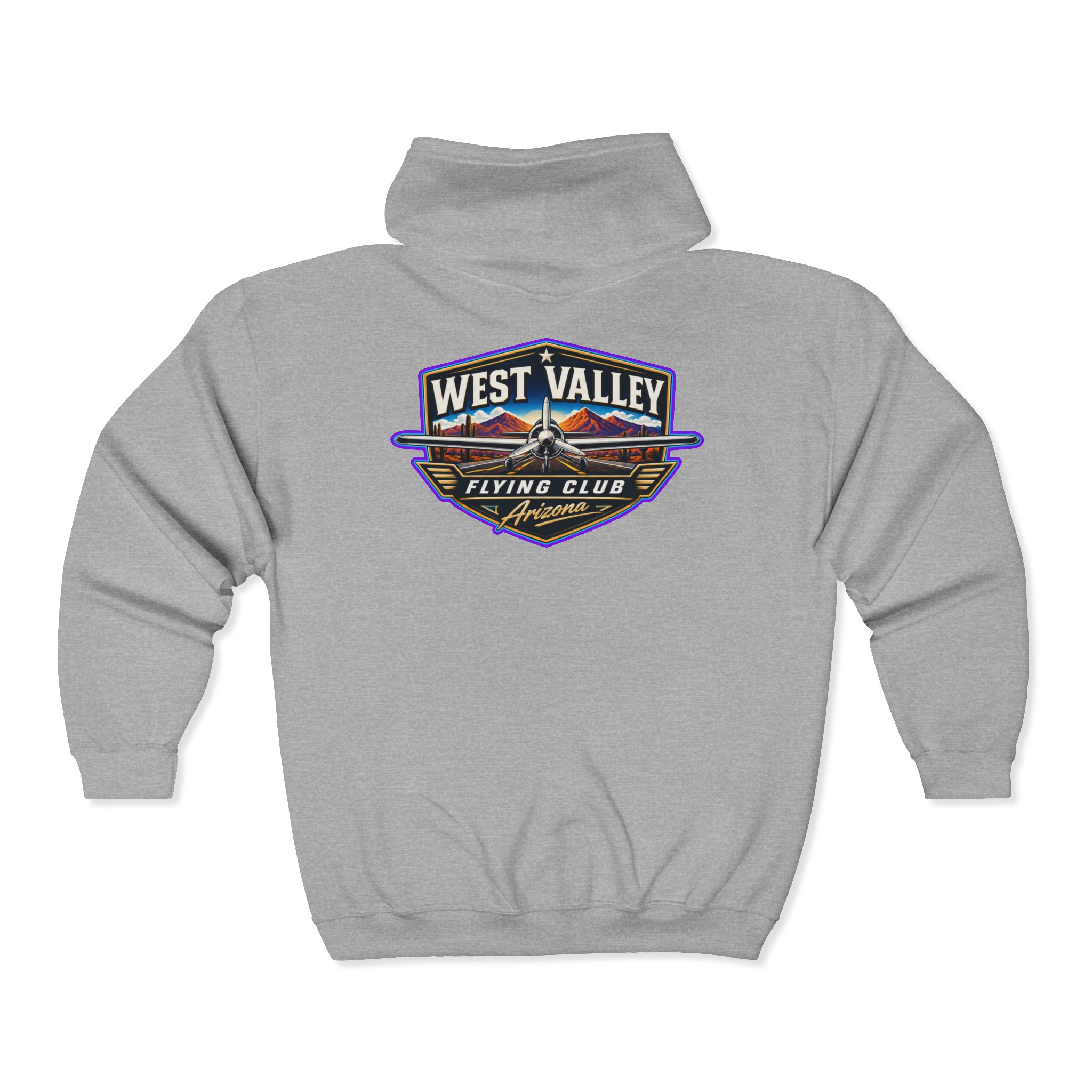 West Valley Flying Club Full-Zip Hoodie — Vintage Aviation Logo Jacket - Image 6